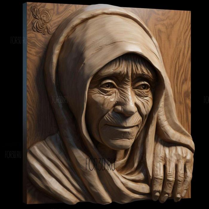 Mother Teresa 1 stl model for CNC